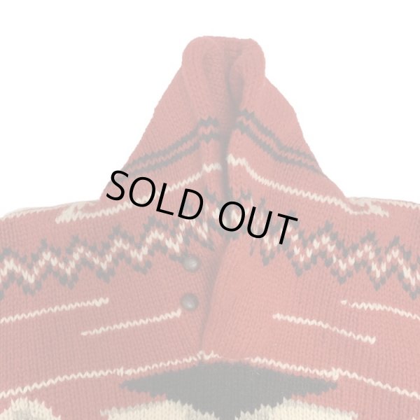 画像6: RALPH LAUREN NATIVE PATTERN SHAWL COLLAR WOOL KNIT (6)