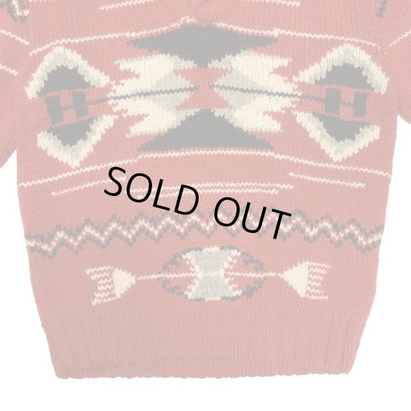 画像8: RALPH LAUREN NATIVE PATTERN SHAWL COLLAR WOOL KNIT (8)
