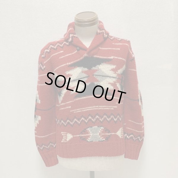画像11: RALPH LAUREN NATIVE PATTERN SHAWL COLLAR WOOL KNIT (11)