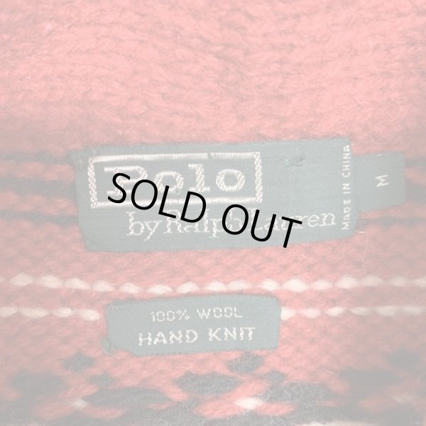 画像7: RALPH LAUREN NATIVE PATTERN SHAWL COLLAR WOOL KNIT (7)